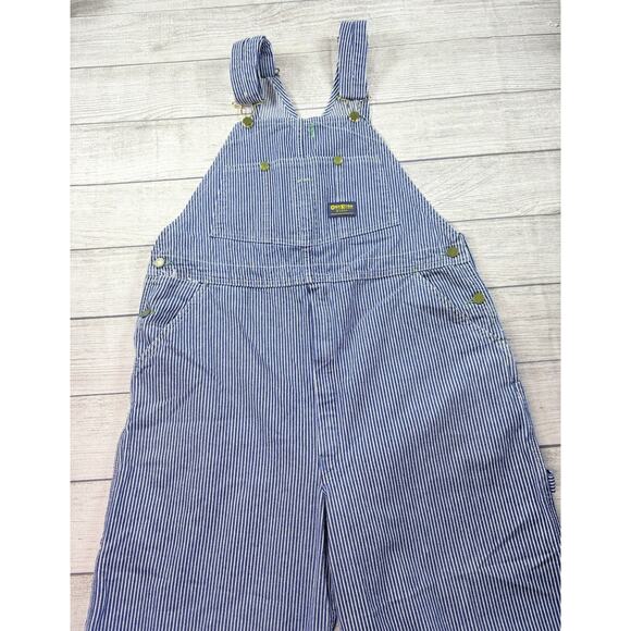 Vintage USA Union Made OshKosh Bgosh Men Overalls Striped Railroad Vestbak 38x32 - Picture 3 of 8